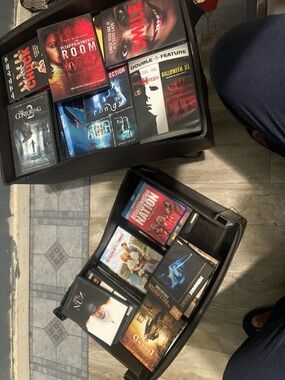 Black Media Storage Bin for DVDs and CDs - Durable Stackable Case